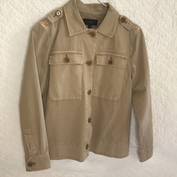 J Crew Tan Khaki Jacket pleated back. Size XXS. - Picture 2 of 5